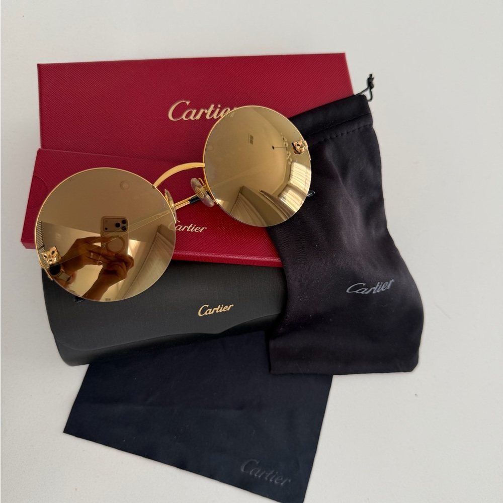 Cartier Gold-Toned Round Sunglasses